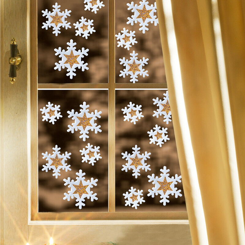 18 Decorațiuni pentru fereastră "Fulgi de zăpadă"