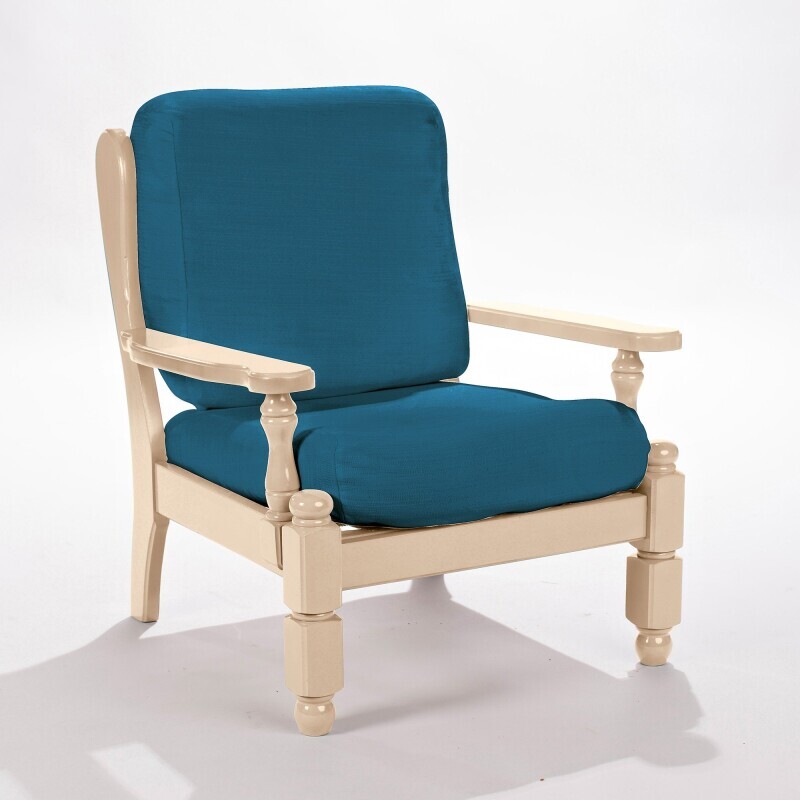 Elastyczny jednokolorowy pokrowiec na fotel w stylu rustykalnym
