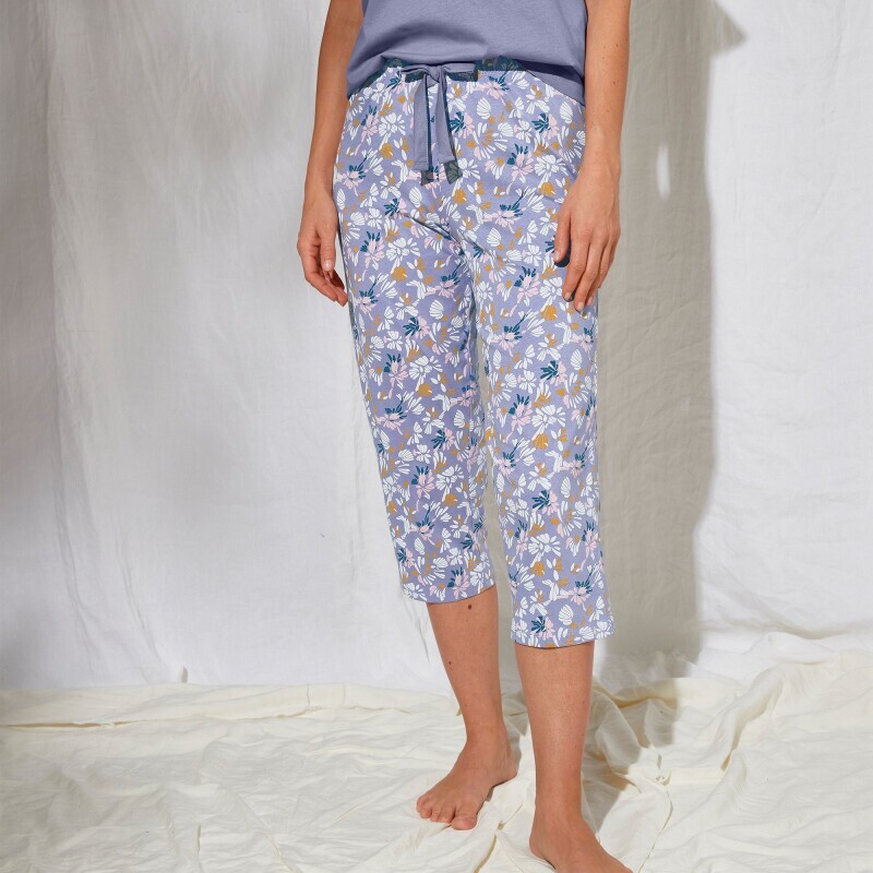 Pantaloni de pijama 3/4 cu imprimeu "Petale"