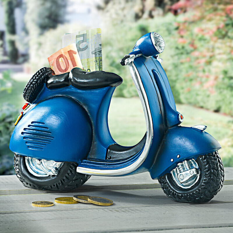 Skarbonka "Motocykl", niebieska