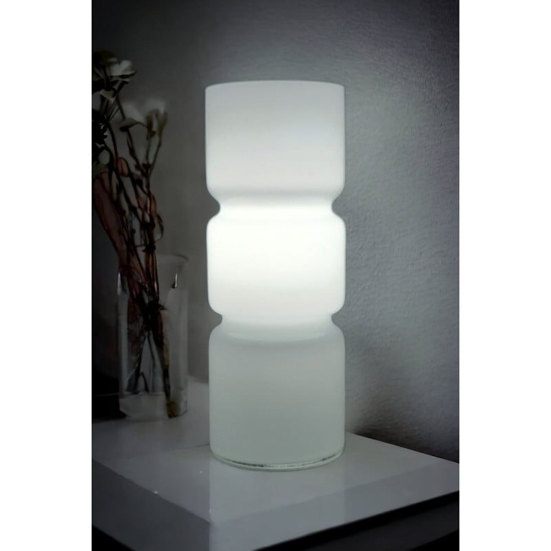 Stolná lampa sklenená biela