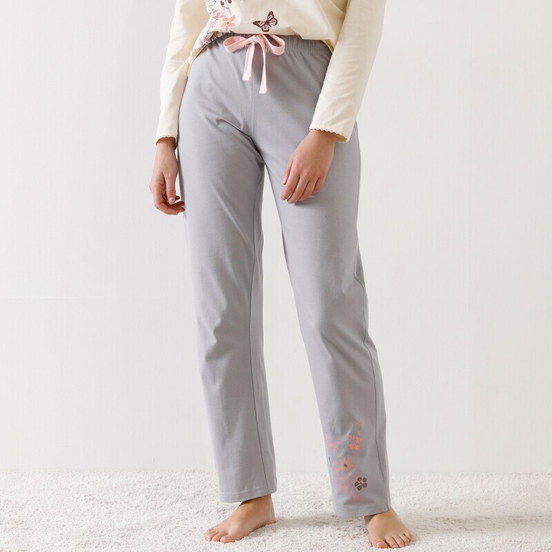     Pyžamové nohavice s kvetinovou potlačou