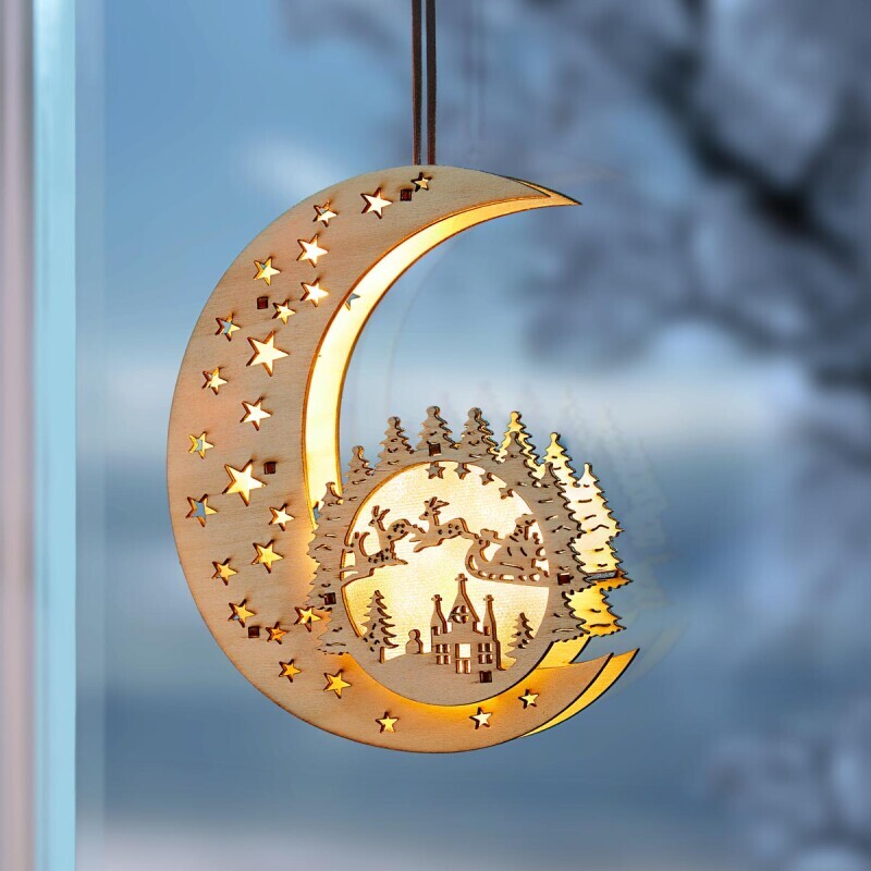 LED-uri de decorare din lemn Magic Moon