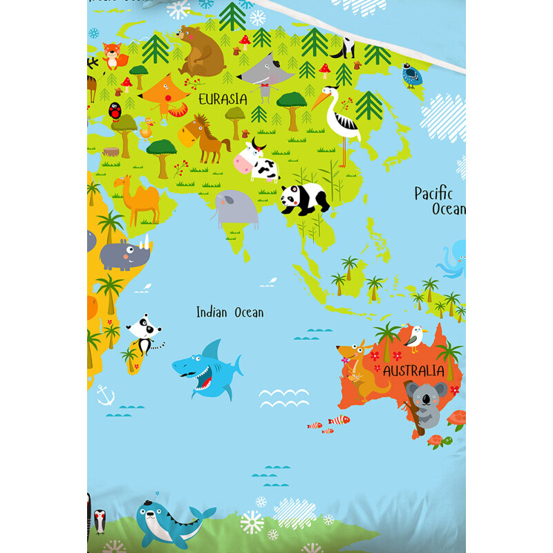 Povlečení Mapa Zvířat » Astoreo - Vše pro domácí pohodu
