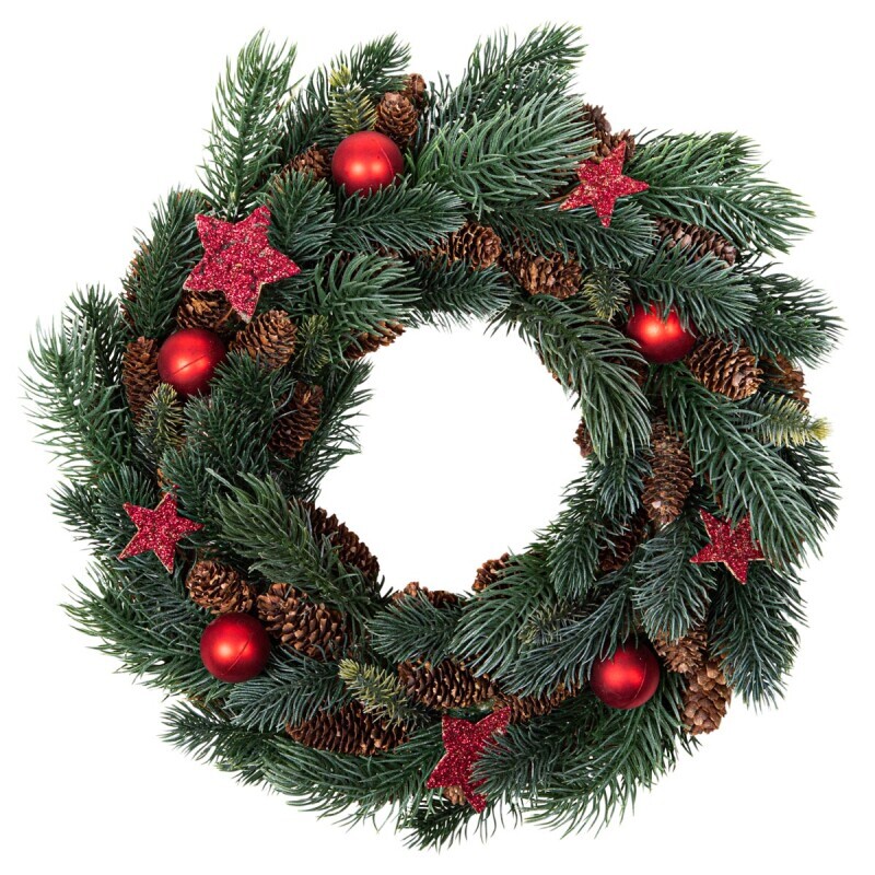 Vianočný veniec červenej hviezdy