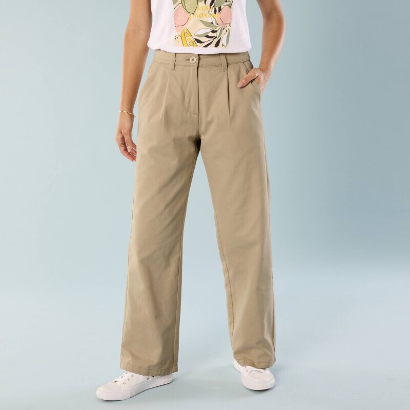 Pantaloni largi din twill pentru o siluetă mai mică