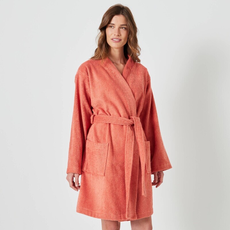 Krátký unisex župan s kimono límcem