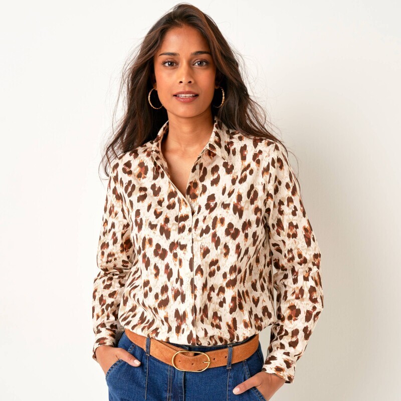 Košilová halenka s leopardím vzorem
