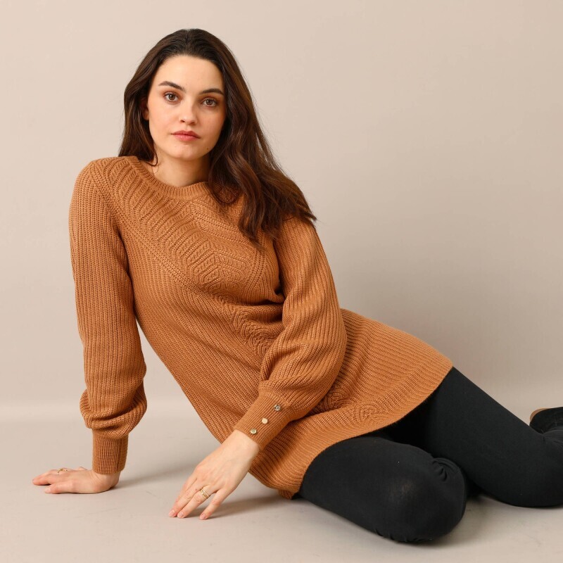 Tunika sweter z wzorem