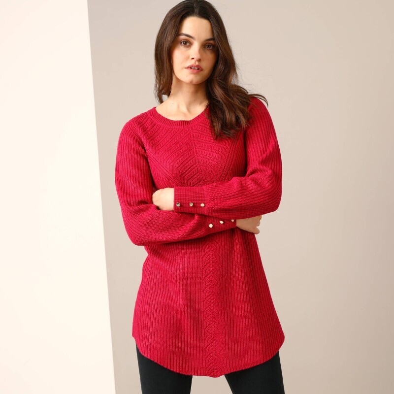 Sweter-tunika ze wzorem