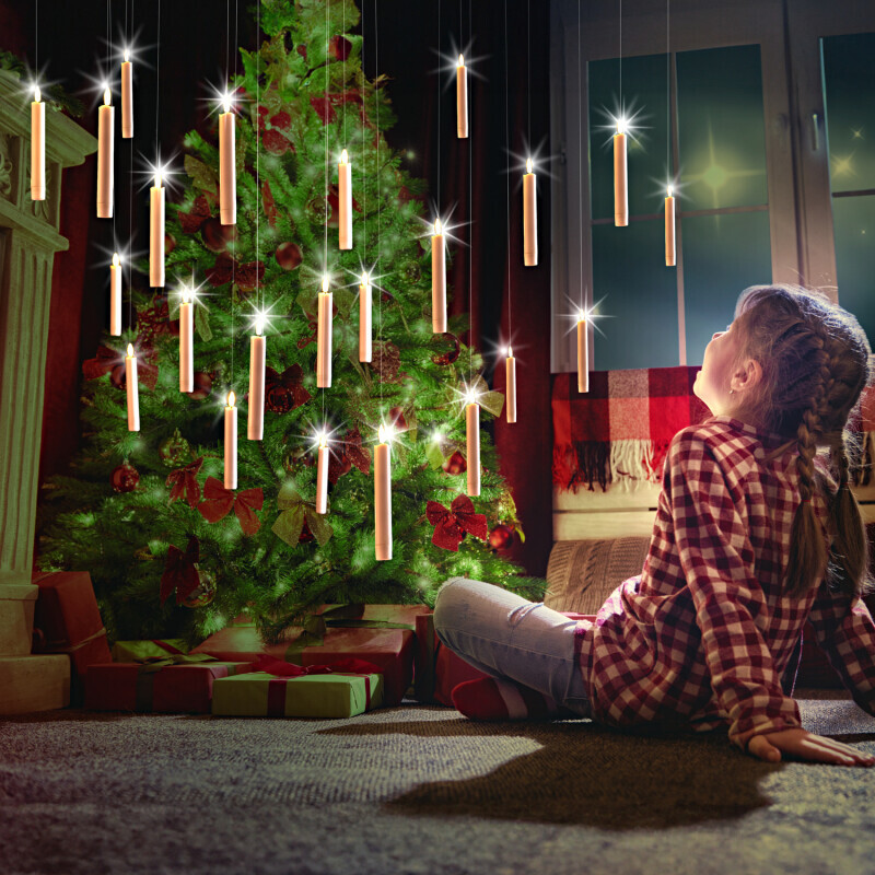 10 db lebegő LED-es gyertya