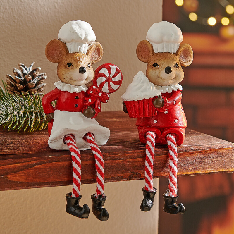 2 dekorácie Vianočné myšky