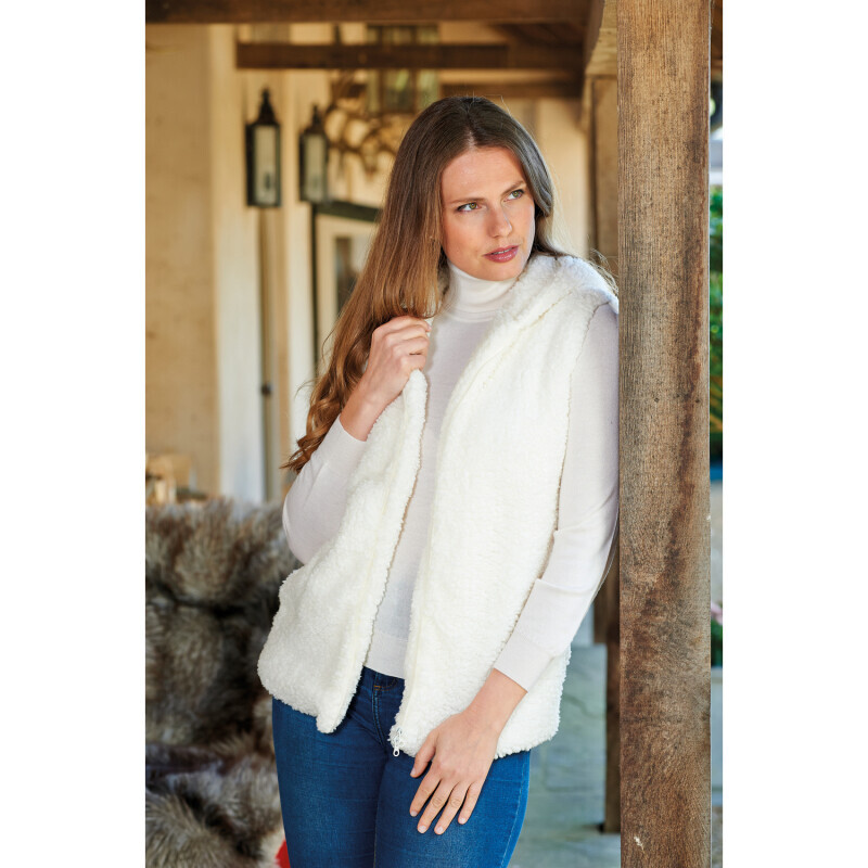 Vestă de pluș cu glugă