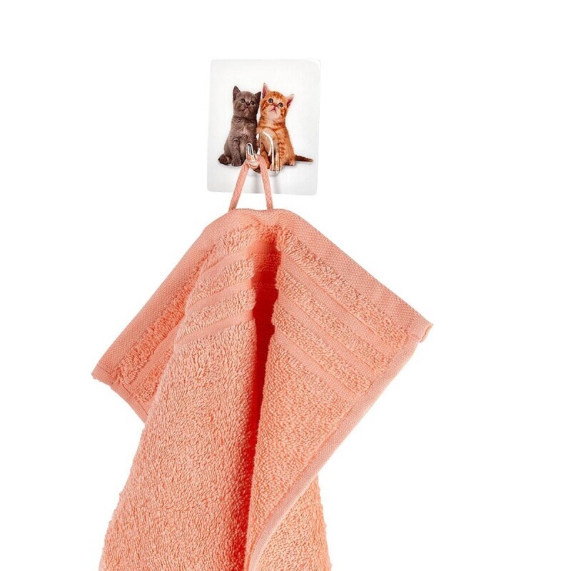 Samoprzylepne haczyki na ręczniki Kotki, zestaw 4 szt.