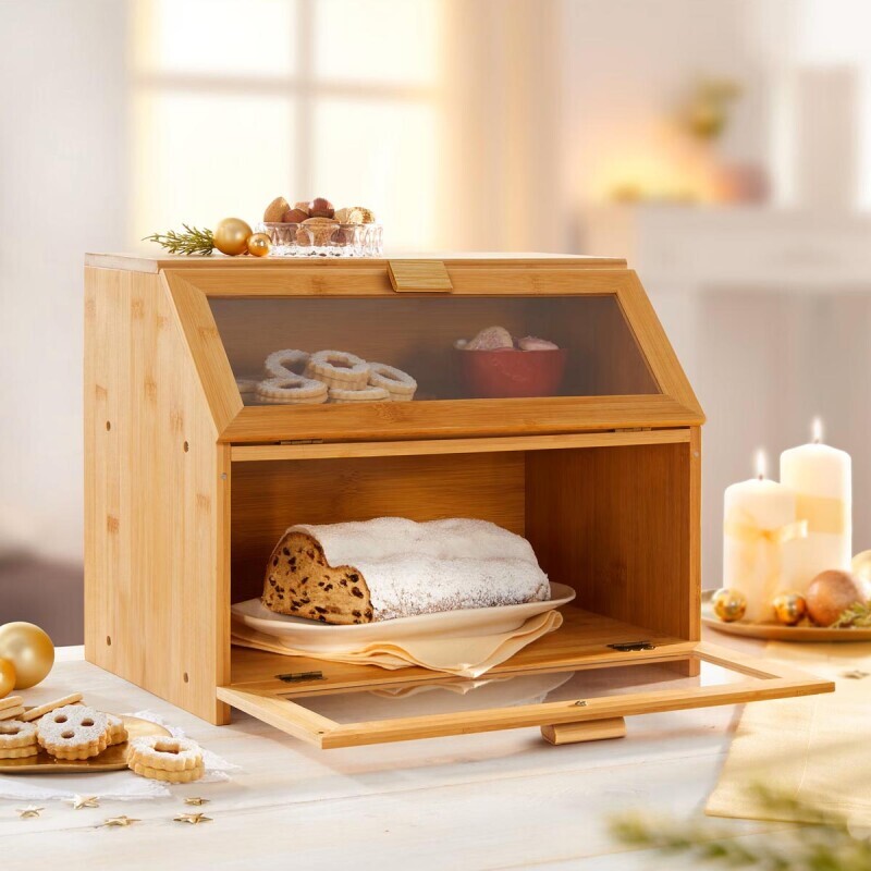 Dvojposchodový chlebník z bambusu