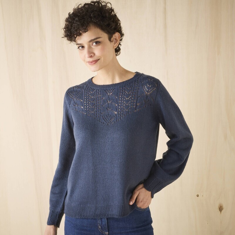 Pulovr s ažurovým vzorem