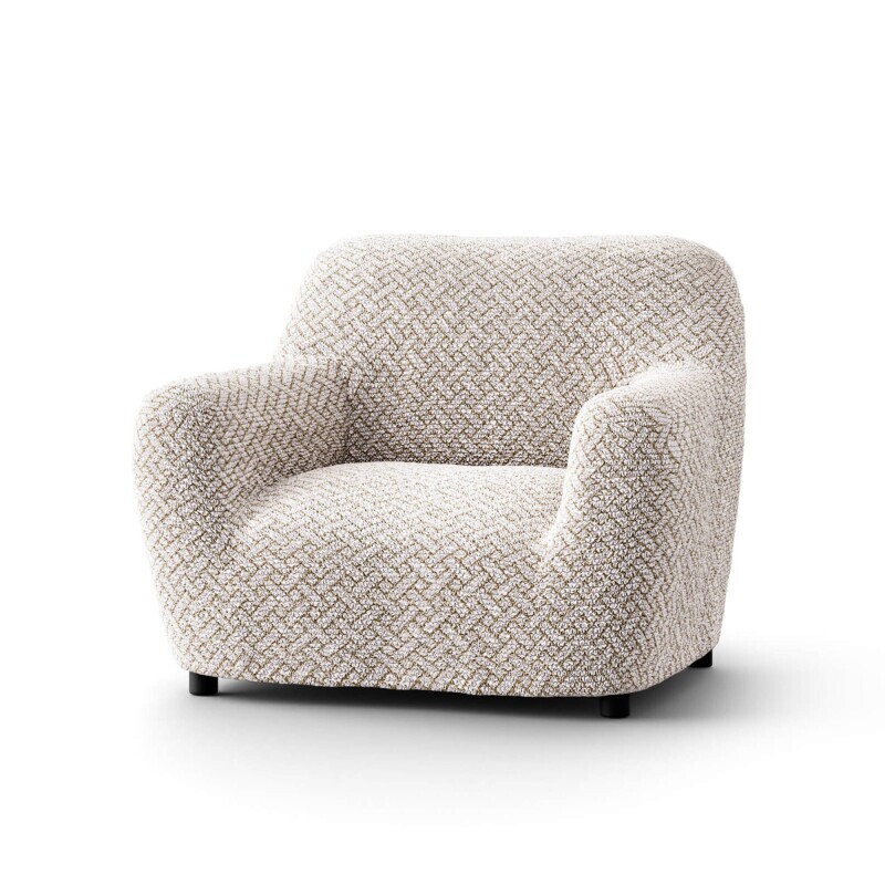 Pružný žabkovaný poťah z mikrovlákna
s ratanovým vzorom na kreslo a pohovku