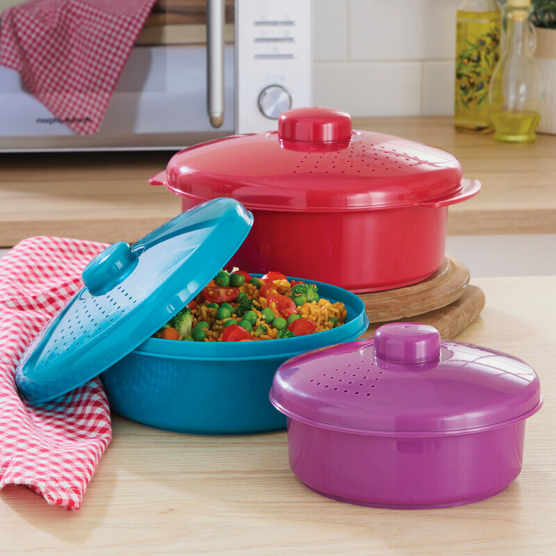 3 hrnce do mikrovlnné trouby s poklicemi