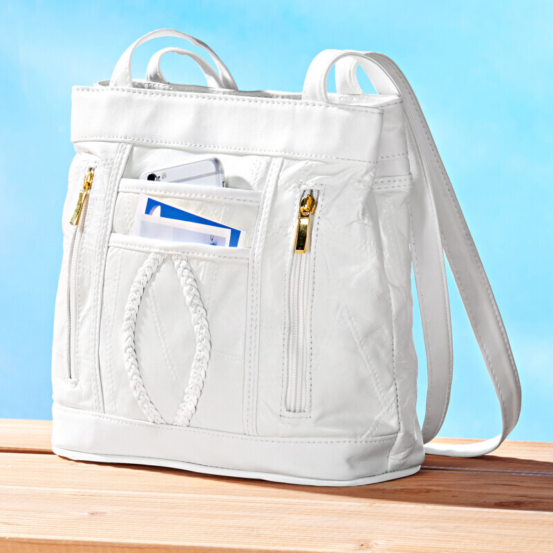 Torebka skórzana, biała