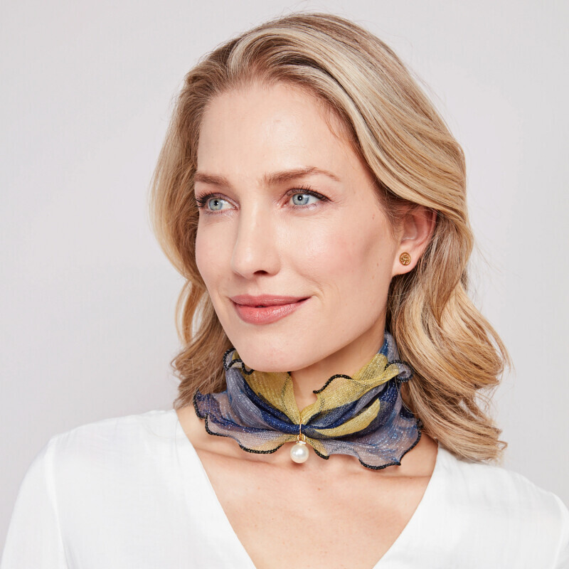 Eșarfă din șifon cu perle  Marea