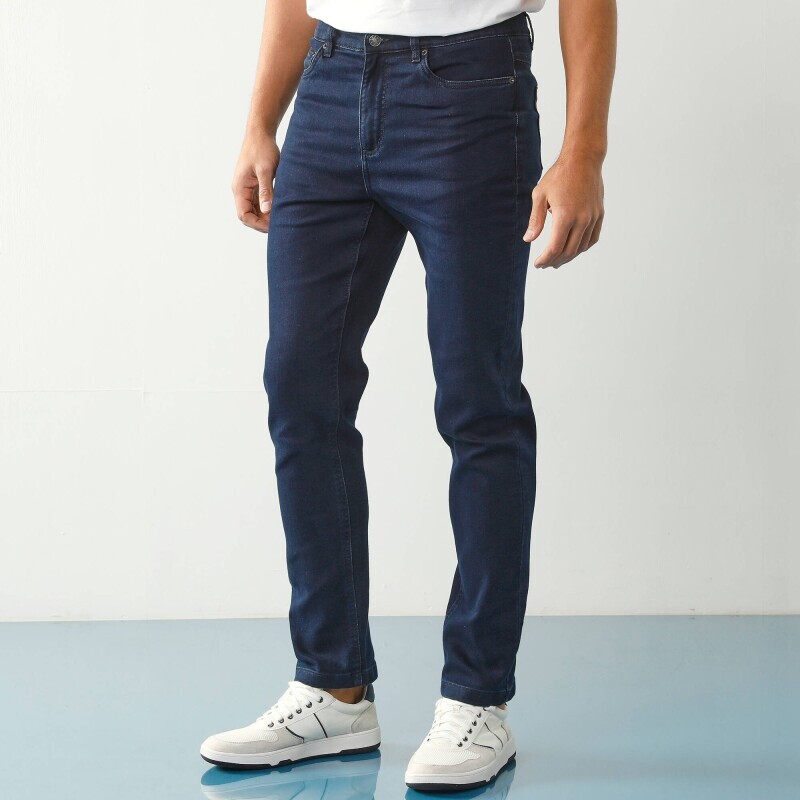 Jeansy proste z 5 kieszeniami, wykonane z elastycznego denimu, dla osób powyżej 178 cm wzrostu, długość wewnętrzna nogawki 82 cm