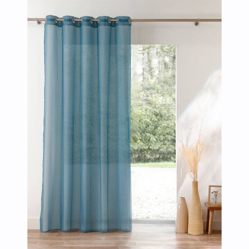 Суцільна вуалева штора з металевими люверсами