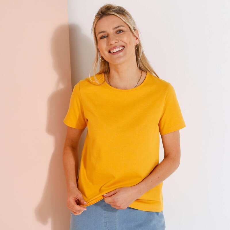 T-shirt w jednolitym kolorze z krótkim rękawem