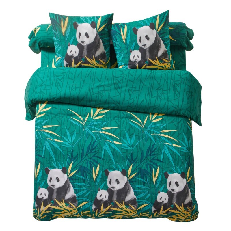 Povlečení Pandi s potiskem, polybavlna