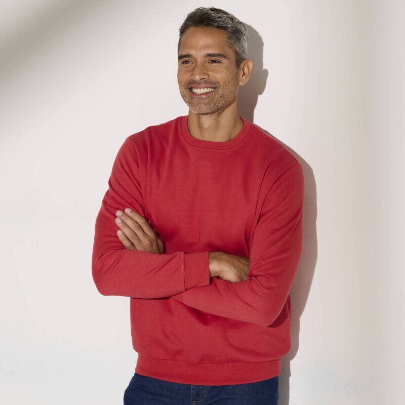 Mikina s okrúhlym výstrihom z česaného moltonu