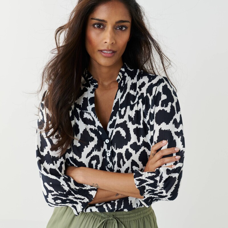 Bluzka z rękawami do łokcia i nadrukiem