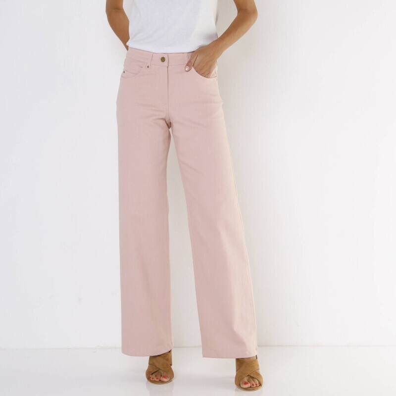 Широкі полотняні штани з 5 кишенями