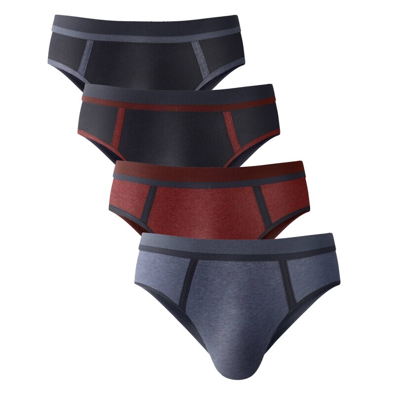 Zestaw 4 majtek z kontrastową wysoką talią