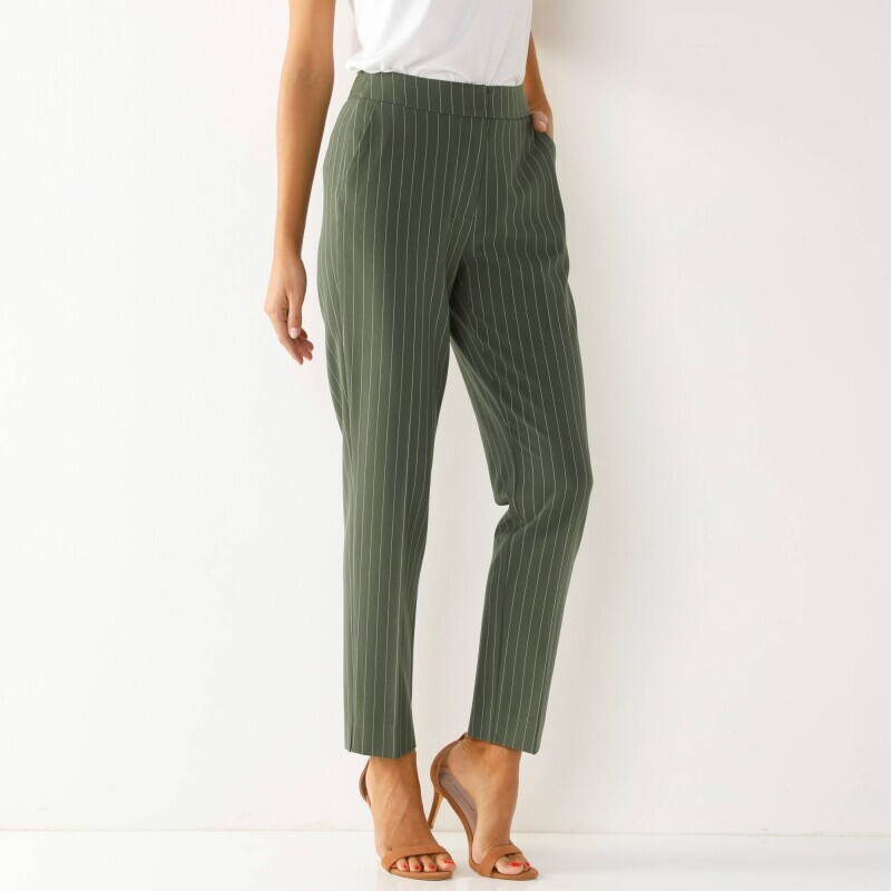 Spodnie skinny 7/8 w paski