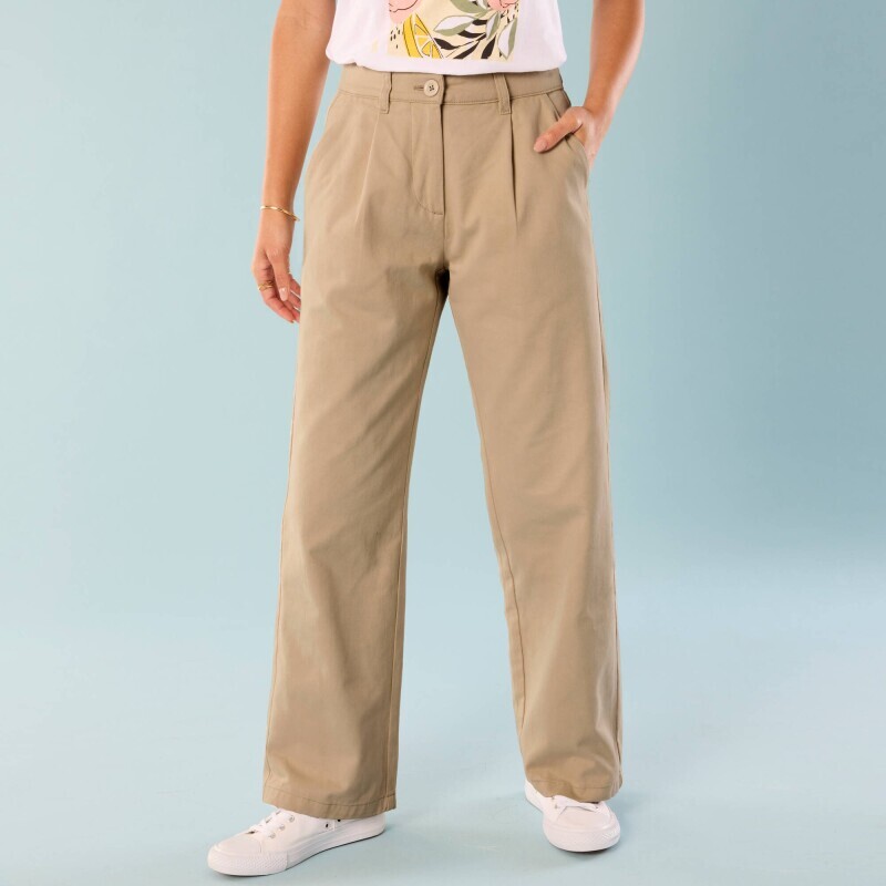 Keprové široké kalhoty pro menší postavu