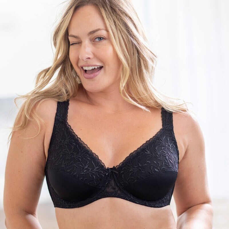 Sada 2 zmenšujících podprsenek z mikrovlákna a vyšívaného tylu, s kosticemi