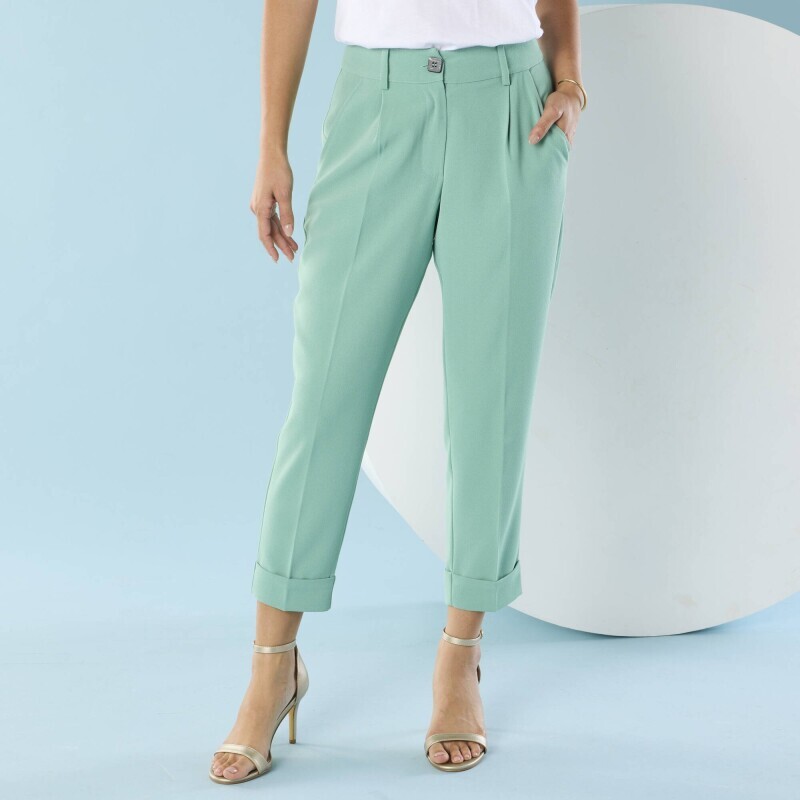 Splývavé 7/8 kalhoty pro menší postavu