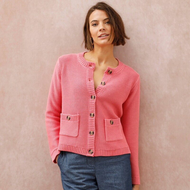 Jednofarebný sveter s vreckami