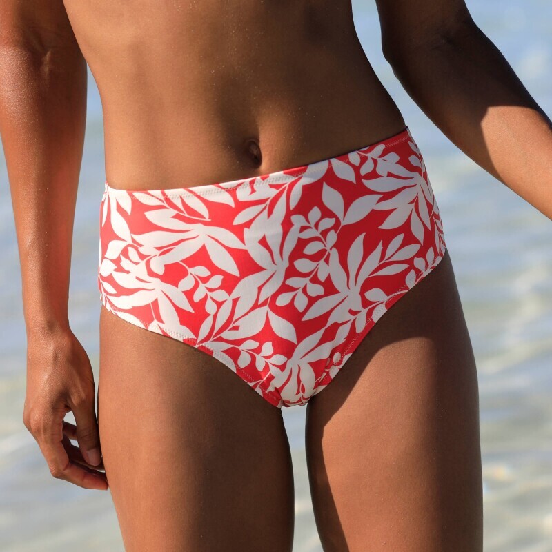 Majtki kąpielowe Linao z wysokim stanem i nadrukiem