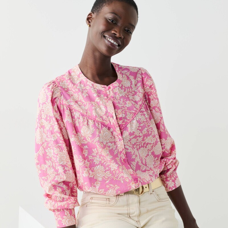 Blúzka na gombíky s potlačou