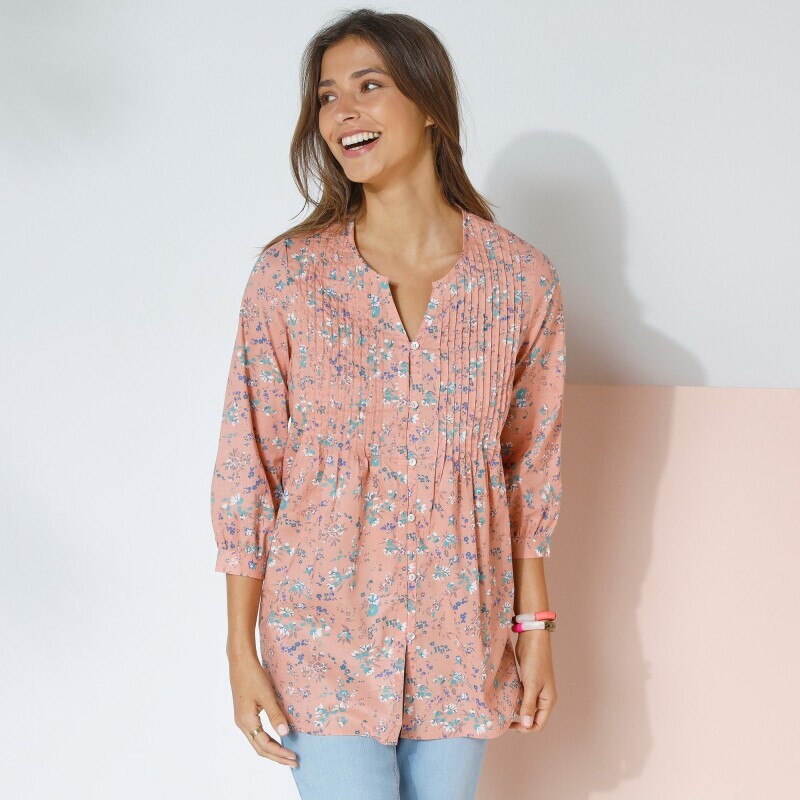 Tunika z samosą i kwiatowym nadrukiem