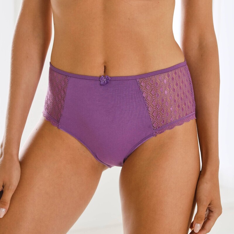 Sada 2 jednobarevných kalhotek maxi z bavlny a krajky Coria zn. Confidence Lingerie®