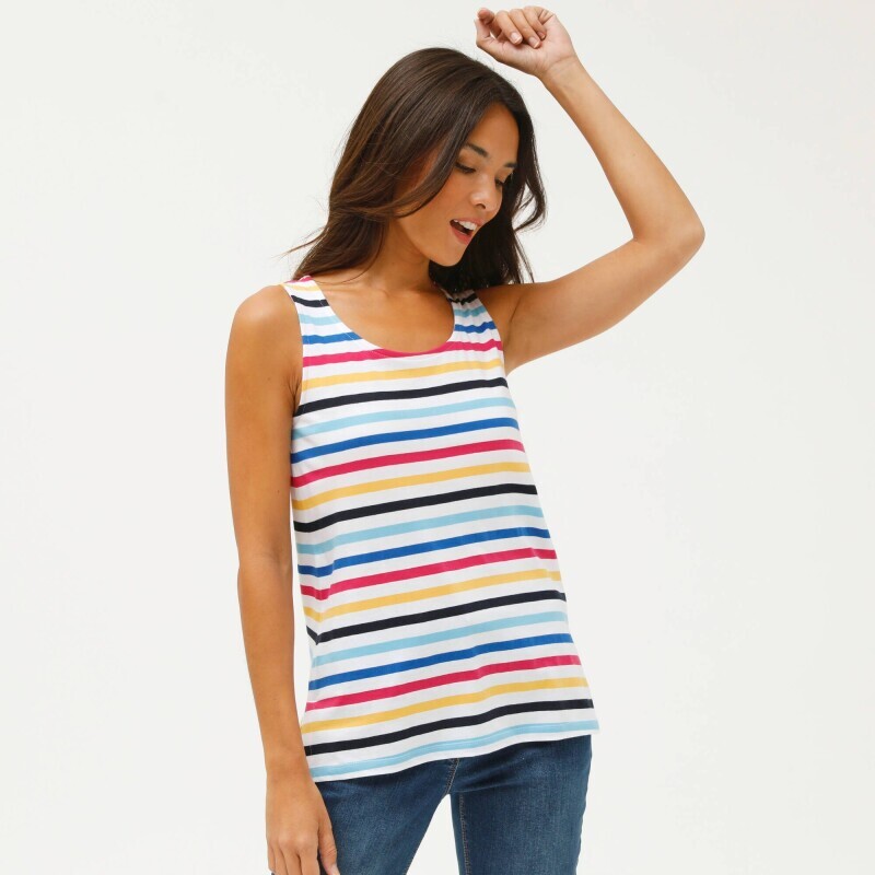Pestro pruhovaný top so širokými ramienkami
