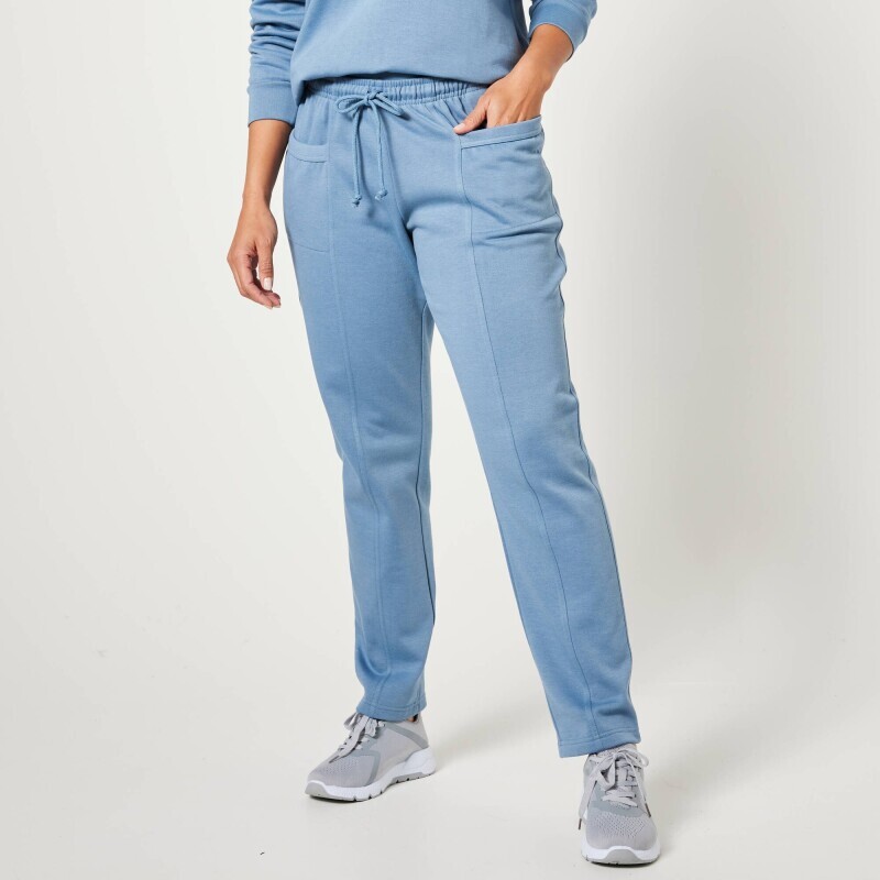 Jednofarebné dlhé moltonové nohavice