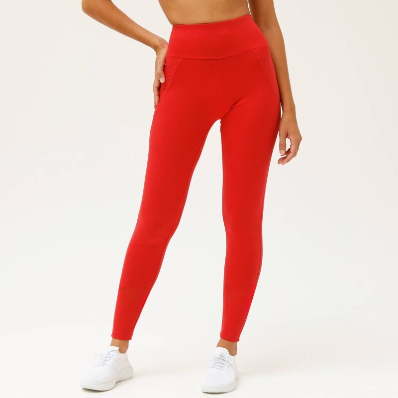 Jednobarevné sportovní legíny s vysokým pasem