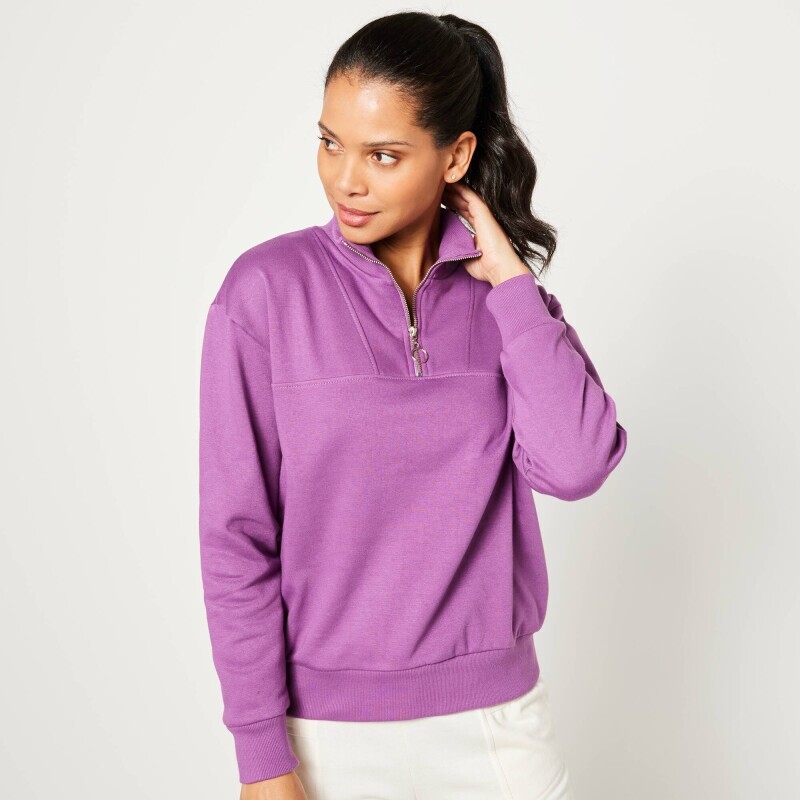 Moltonová mikina so stojačikom na zips