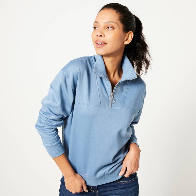 Moltonová mikina so stojačikom na zips