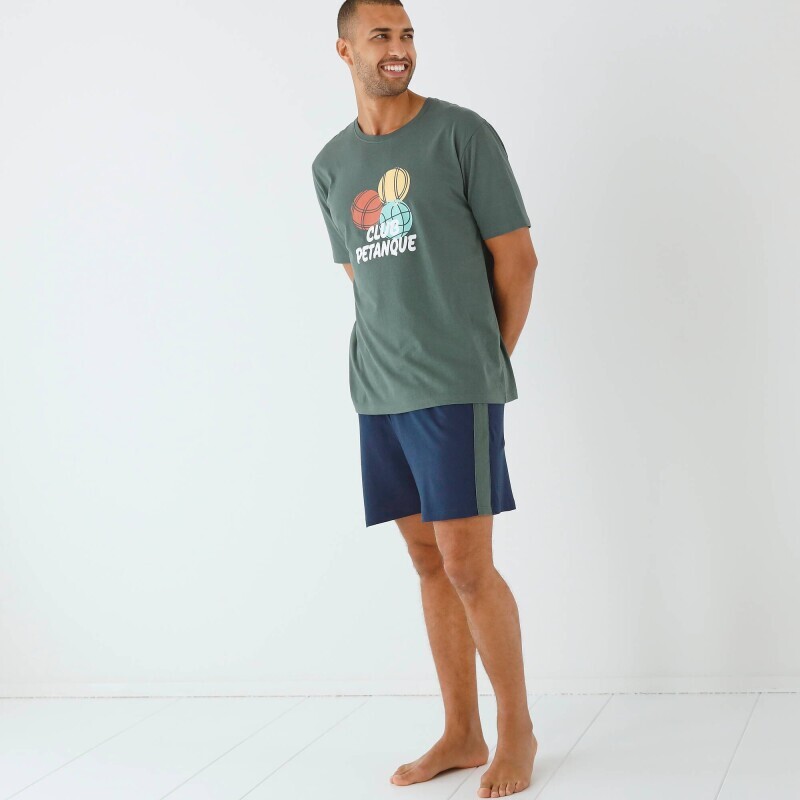 Pyžamo so šortkami a potlačou pétanque