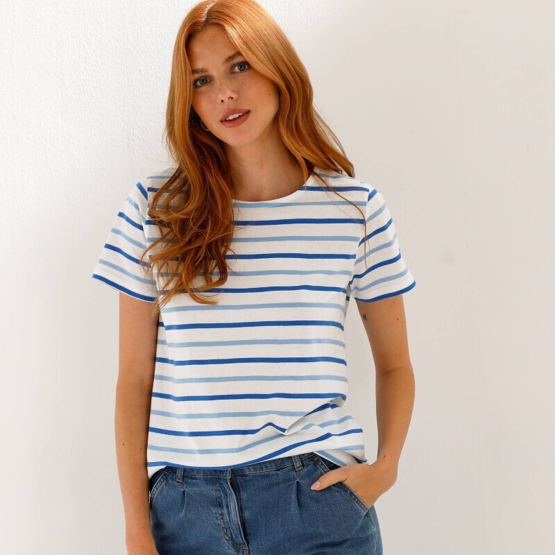 Proužkované tričko s kulatým výstřihem