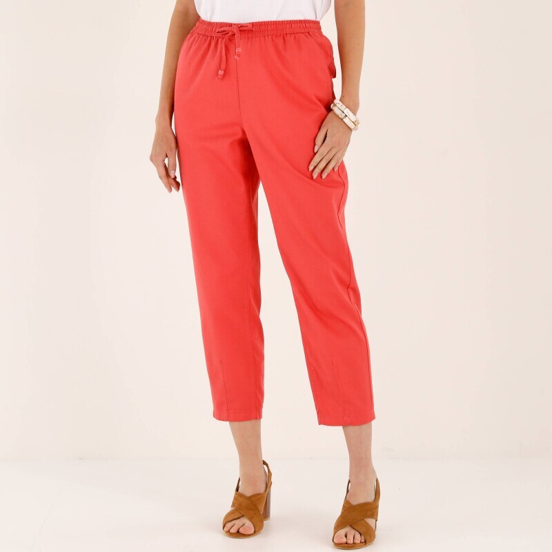 7/8 kalhoty s pružným
pasem, z lehkého plátna