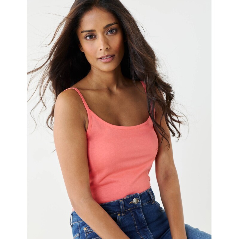 Top s úzkými ramínky, z bio bavlny